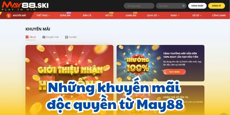 Những khuyến mãi độc quyền từ May88